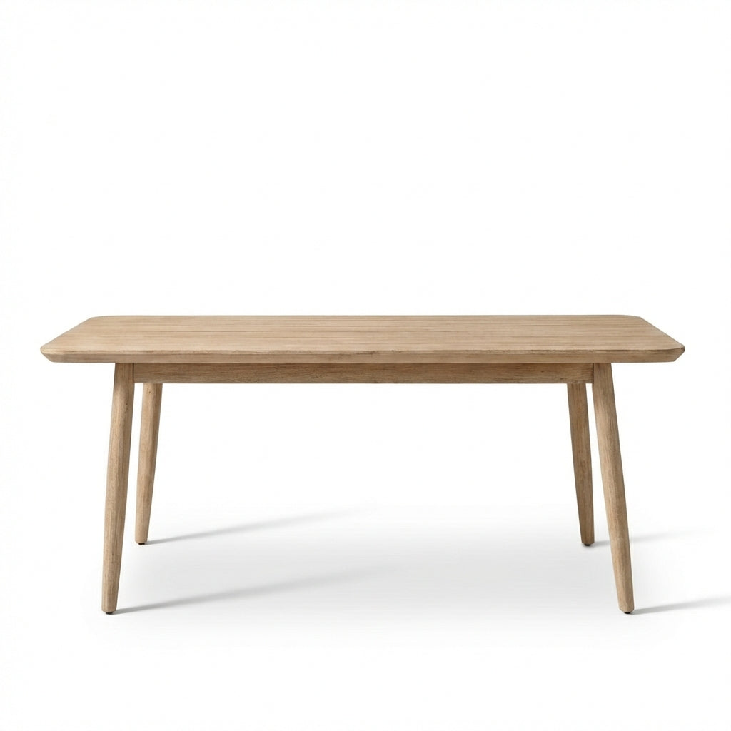 Elowen 6 Seater Wooden Garden Dining Table - Light Brushed Acacia