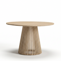 Willow Round Wooden Garden Table - Brushed Light Acacia