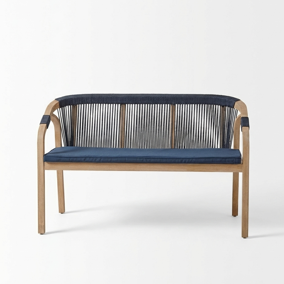 Shiro Wooden Garden Bench - Navy - Image 15