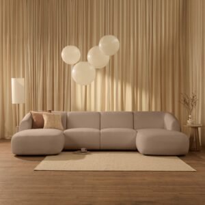 Nathalia Double Chaise Sofa - Soft Beige