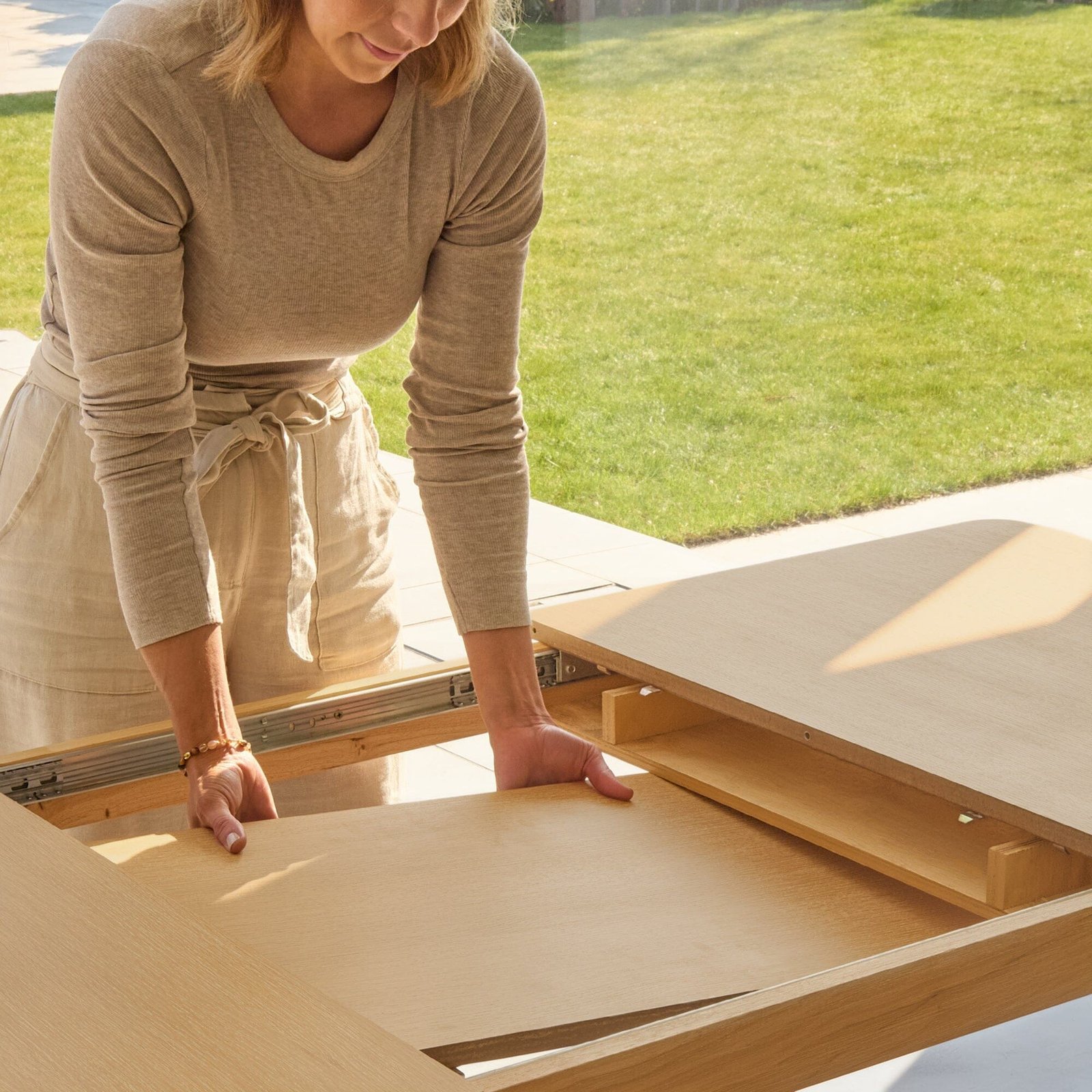 Paul Pale Oak Extending Dining Table - Image 6