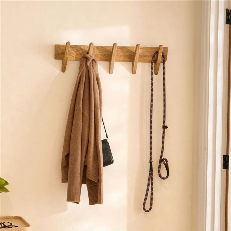 Roe Small Pale Oak Coat Rack - Image 3