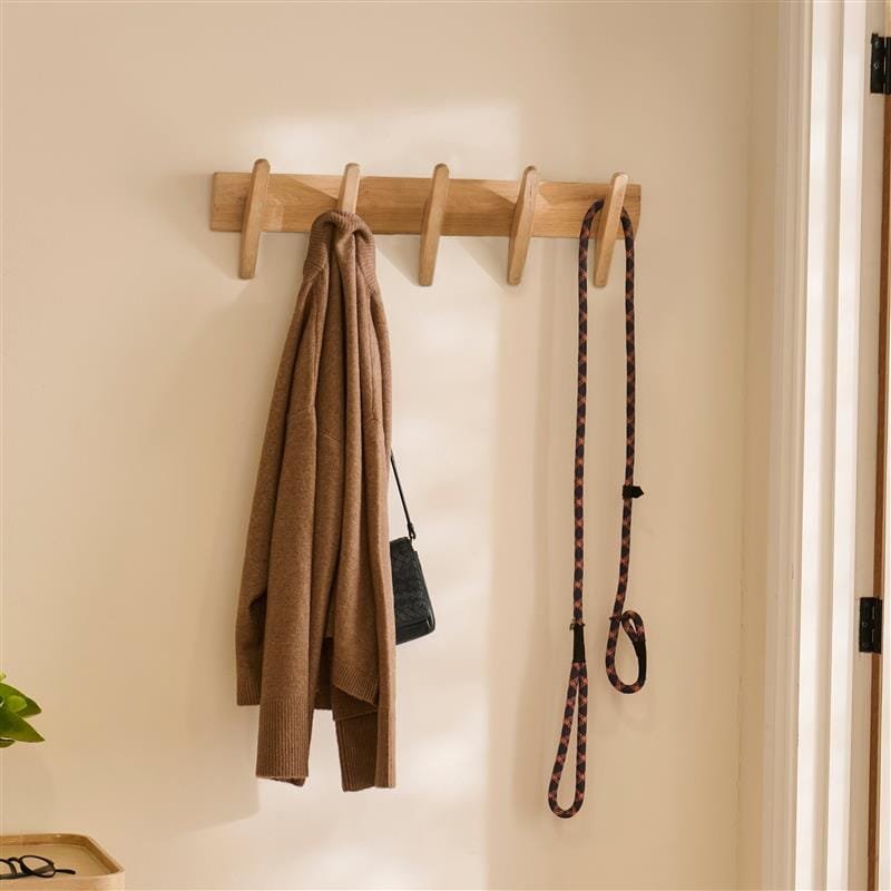 Roe Small Whitewash Oak Coat Rack - Image 3
