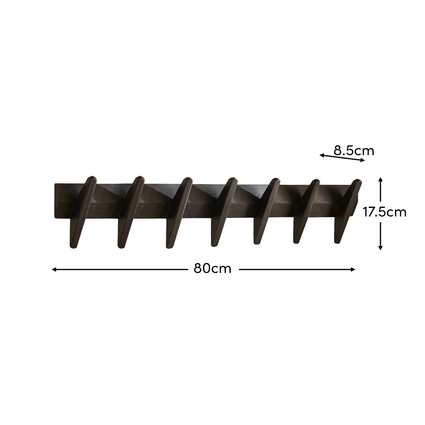 Roe Large Black Oak Coat Rack - Image 6