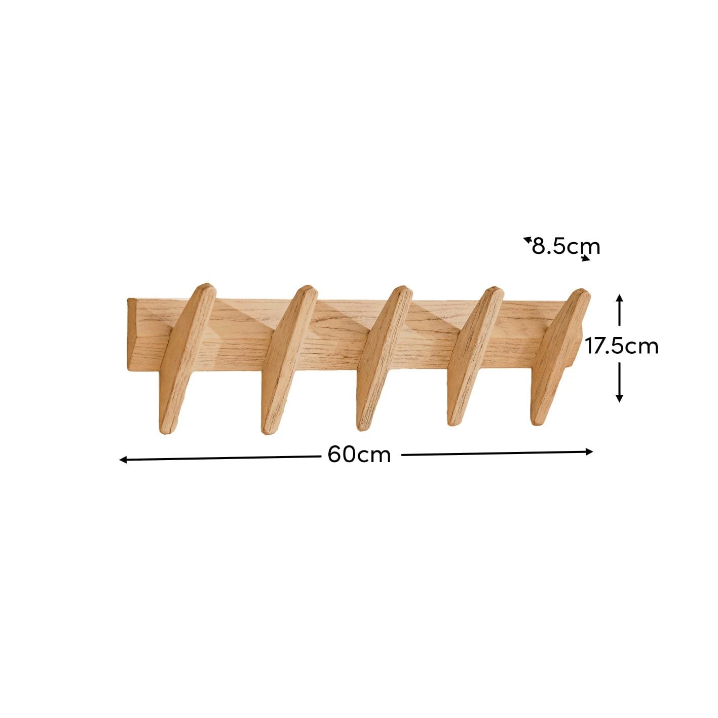 Roe Small Whitewash Oak Coat Rack - Image 8