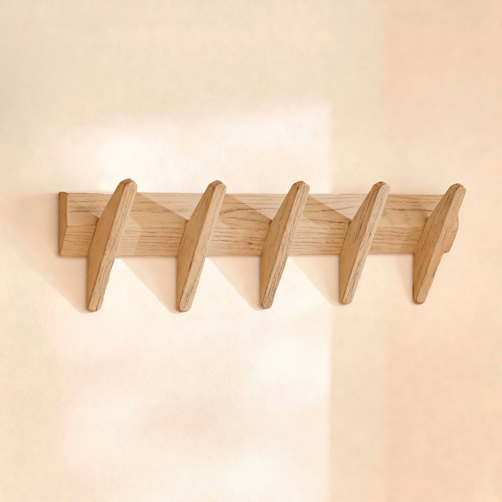 Roe Small Whitewash Oak Coat Rack - Image 2