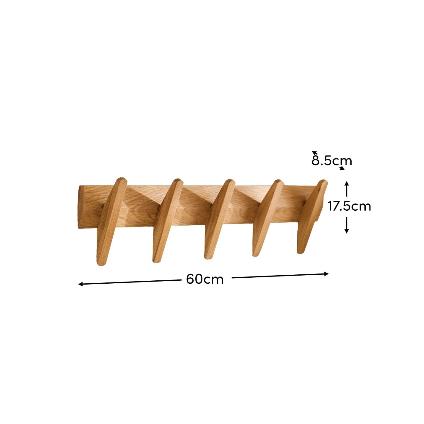 Roe Small Pale Oak Coat Rack - Image 8