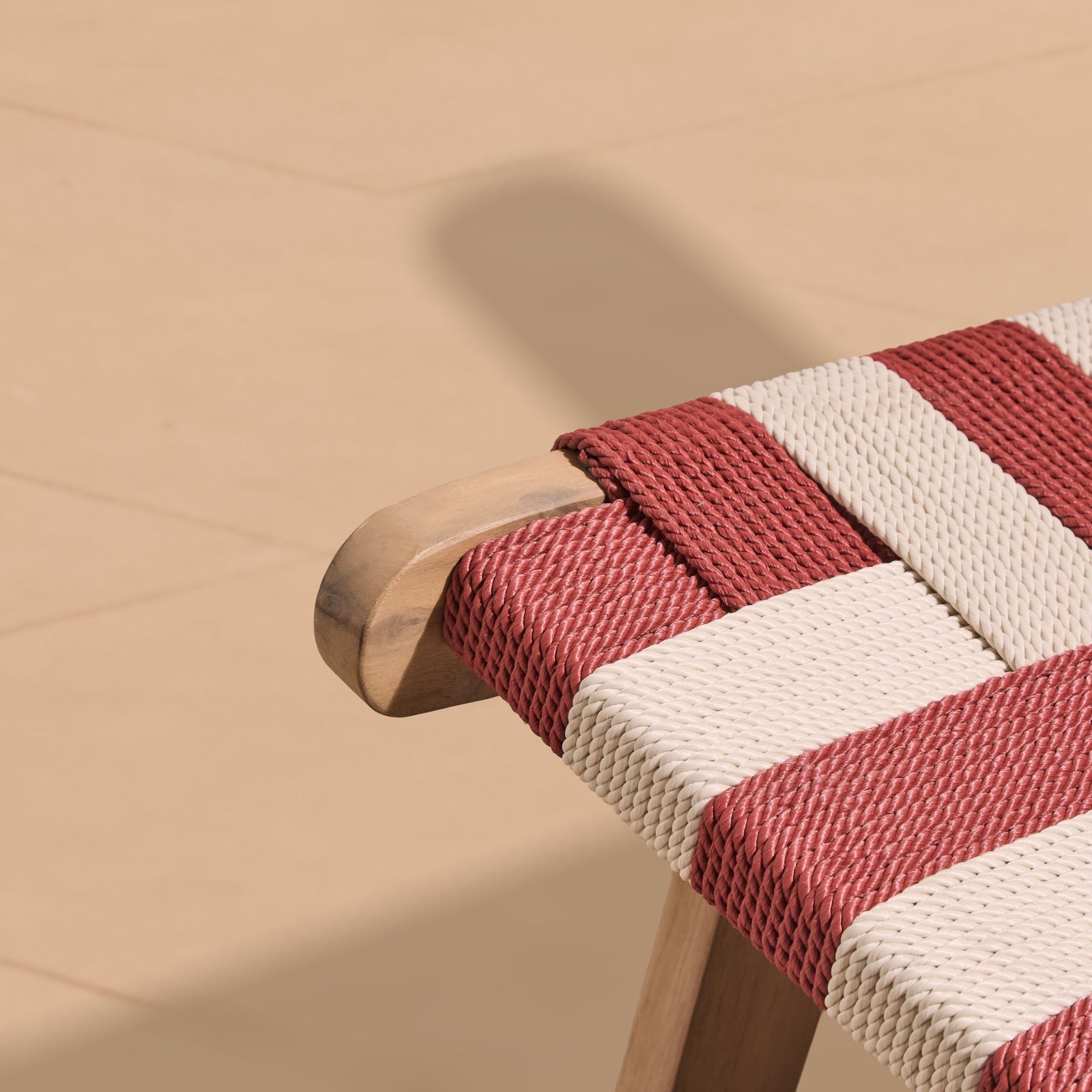 Saffron White Acacia Occasional Chair - Beige/Paprika Rope - Image 4