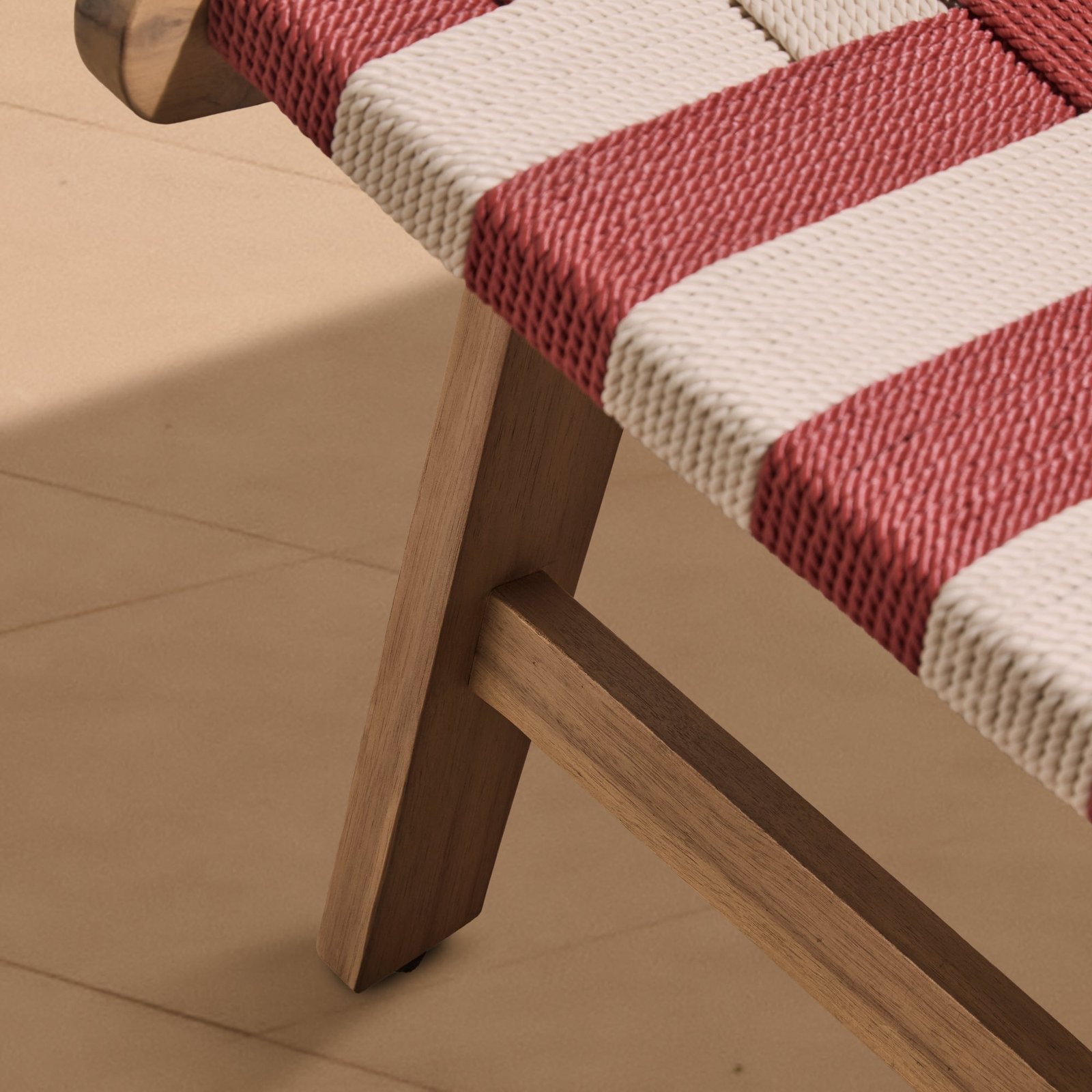 Saffron White Acacia Occasional Chair - Beige/Paprika Rope - Image 6