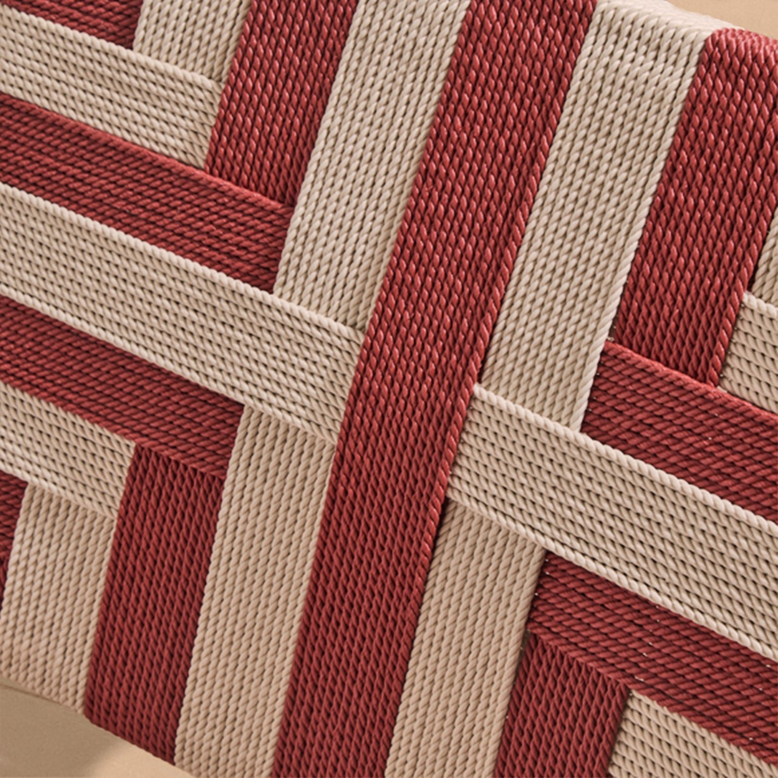 Saffron White Acacia Occasional Chair - Beige/Paprika Rope - Image 3