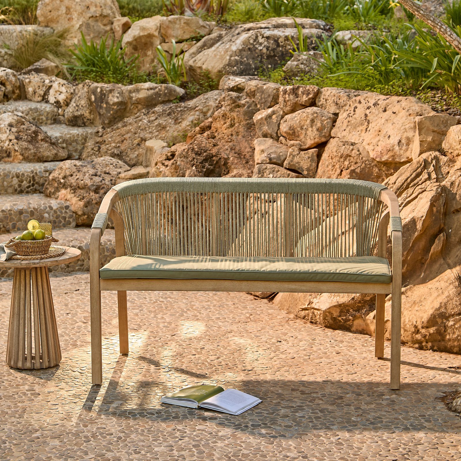 Shiro Wooden Garden Bench - Green