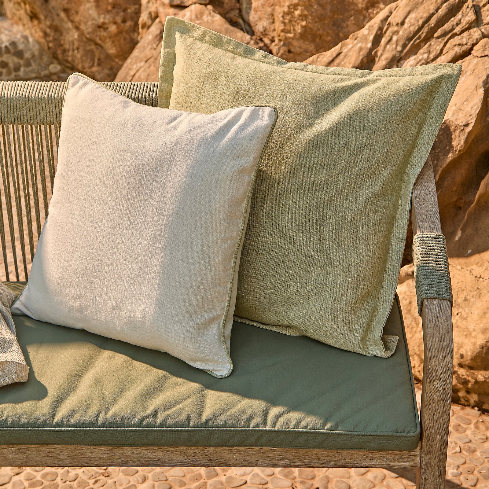 Shiro Wooden Garden Bench - Green - Image 6