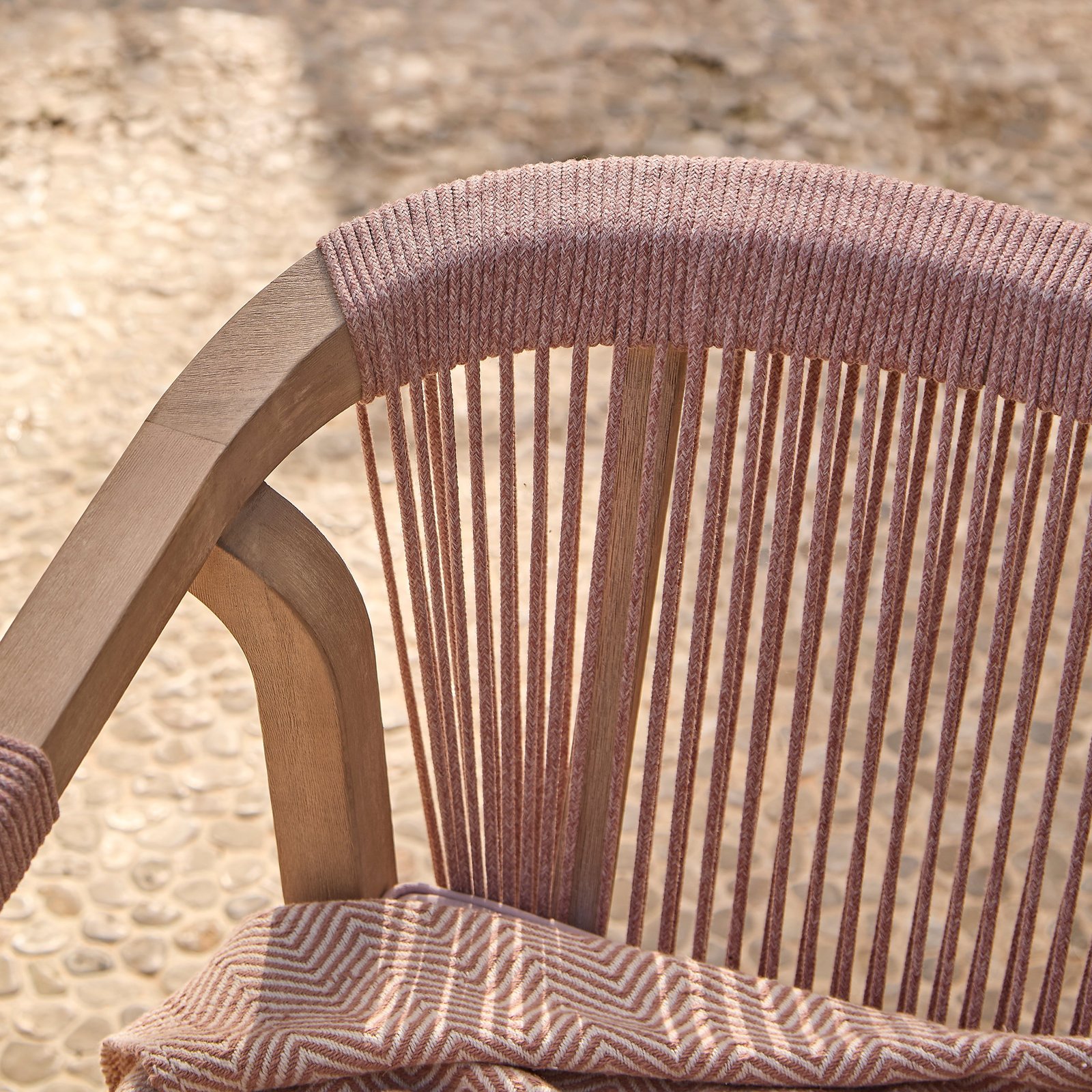 Shiro Wooden Garden Bench - Pink - Image 2