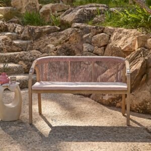 Shiro Wooden Garden Bench - Pink