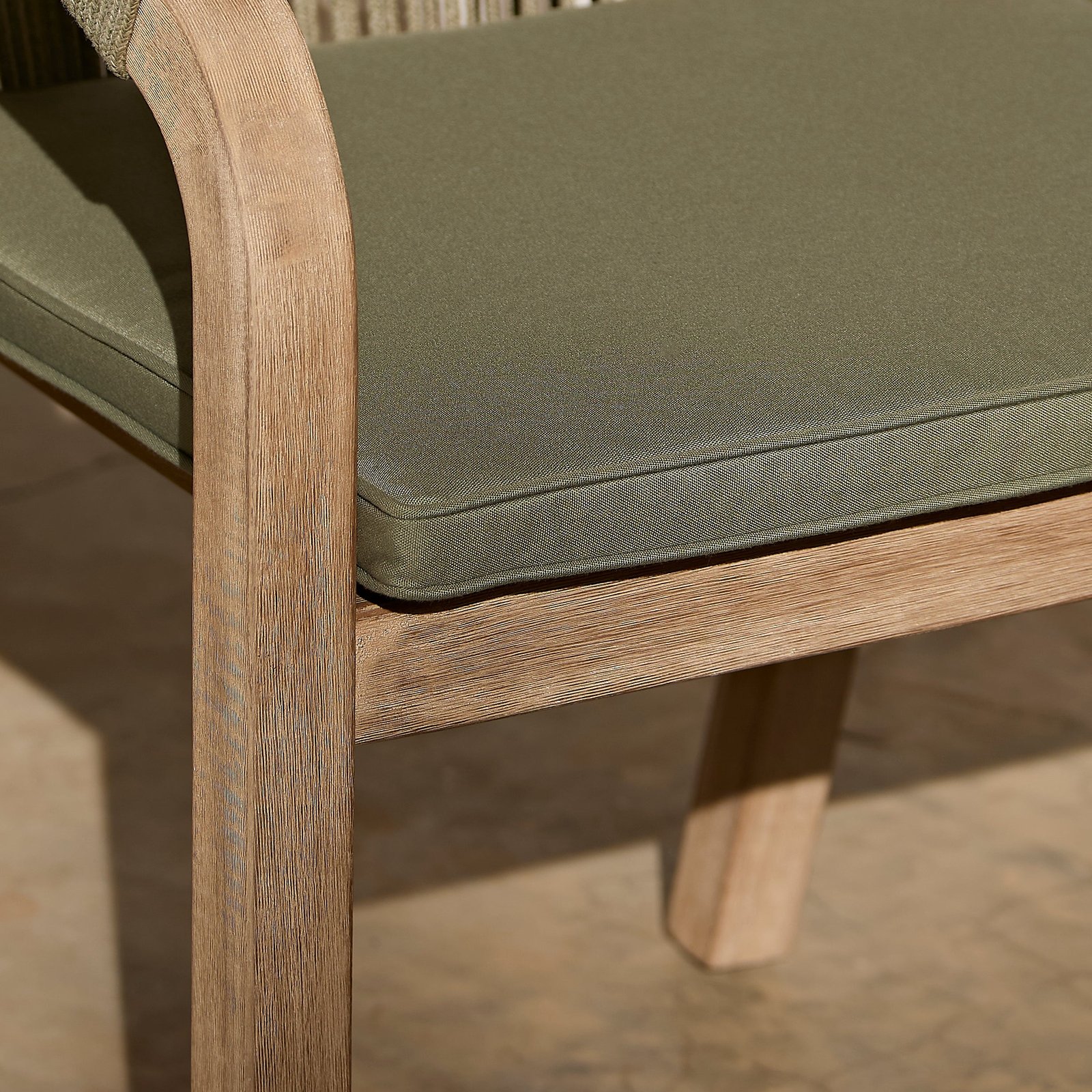 Shiro Wooden Garden Chairs - Set of 2 - Green Rope - Image 5