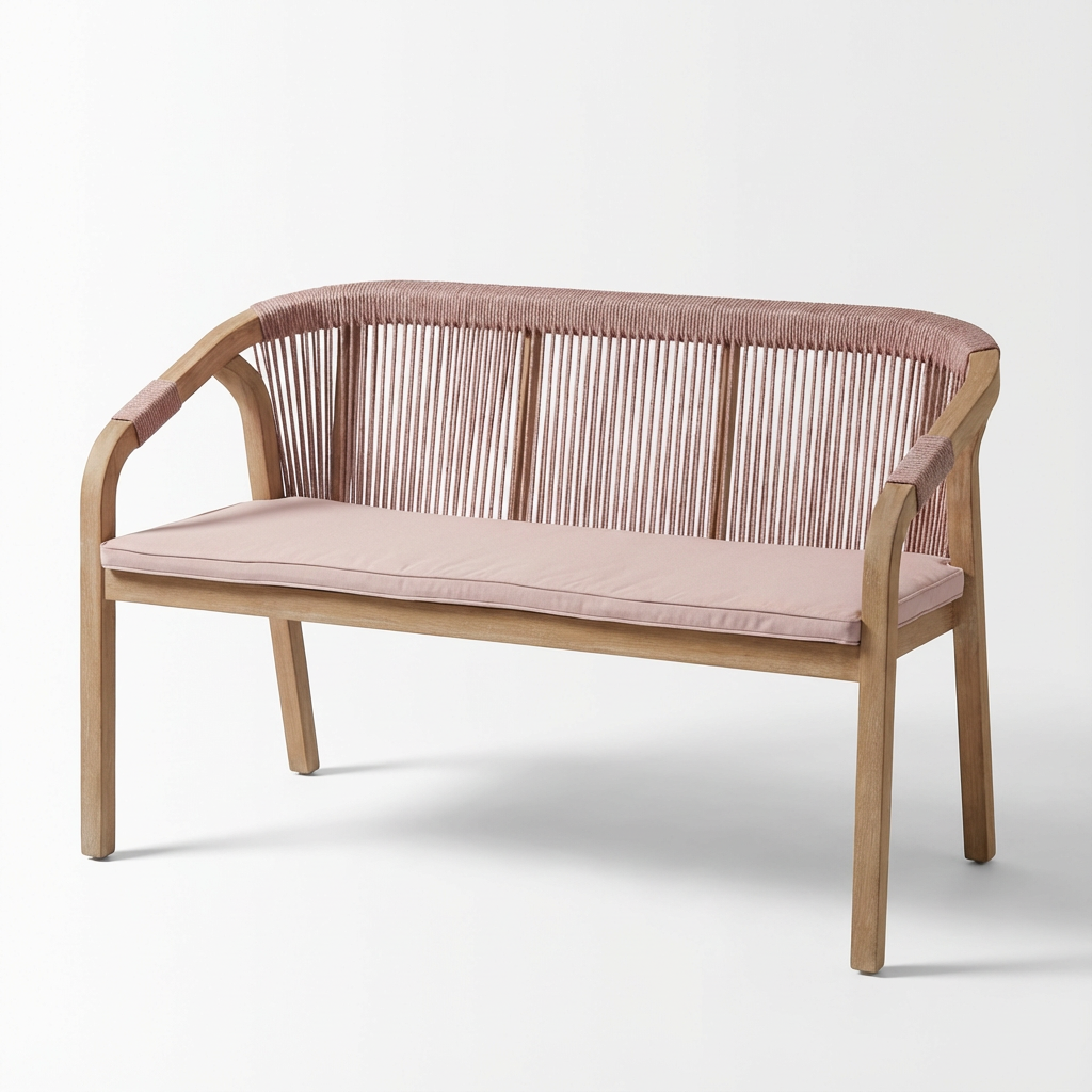 Shiro Wooden Garden Bench - Pink - Image 9